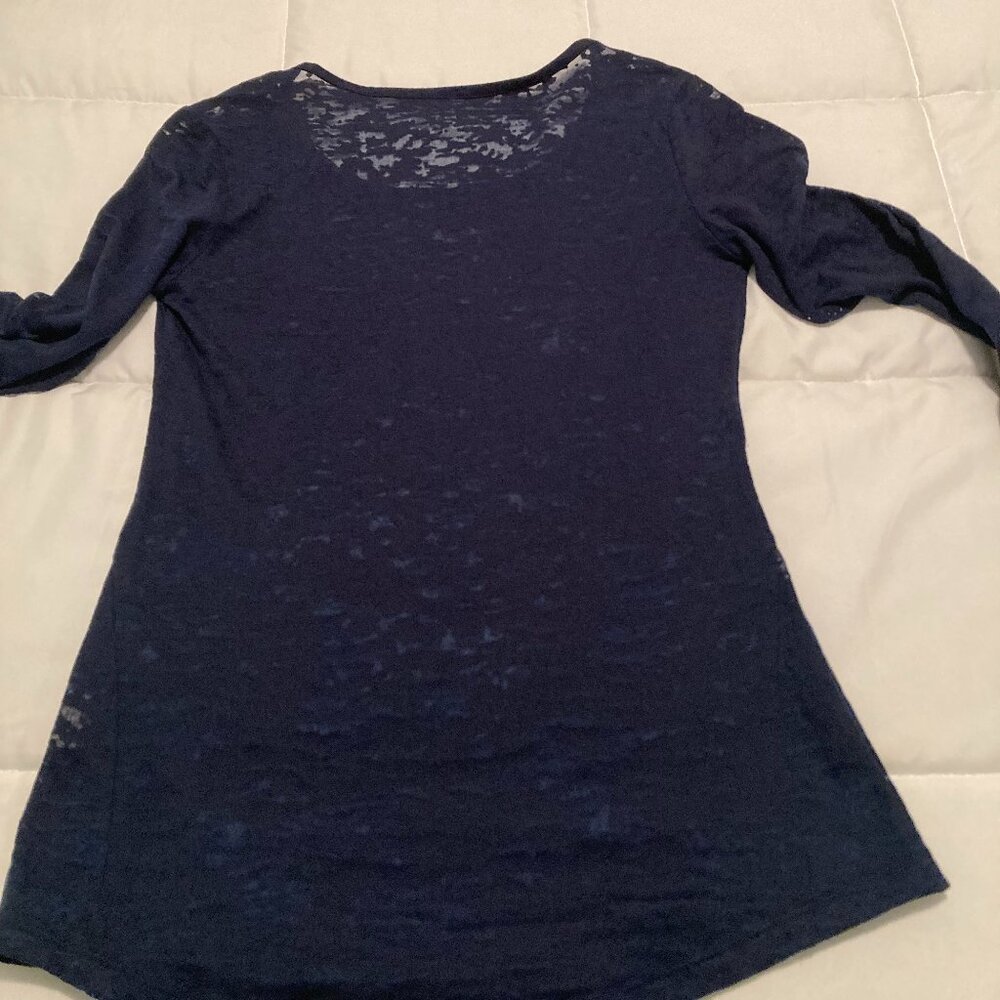 Mudd burnout long-sleeved T-shirt - size Medium (navy blue)